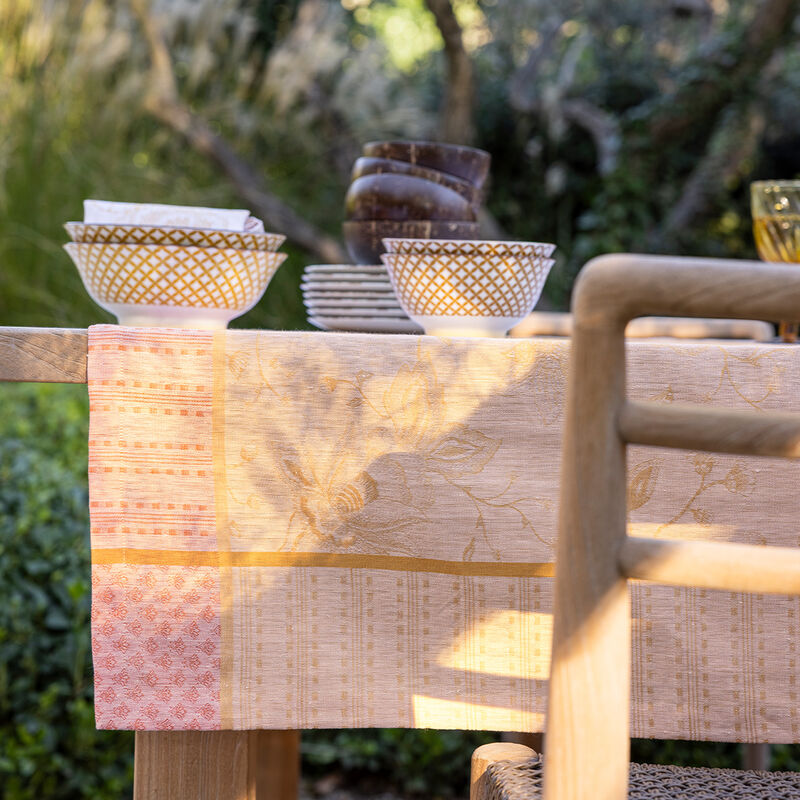 Mantel &Eacute;t&eacute; Indien Abricot 120x120 100% lino, , hi-res image number 2