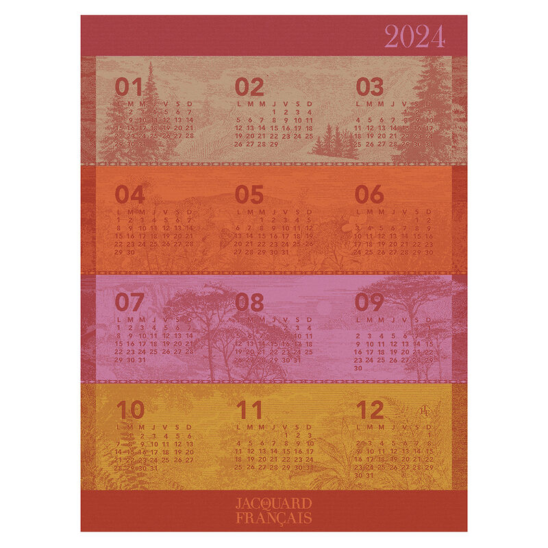 Paño de cocina Calendrier 2024 Paysages 60x80 100% algodon, , hi-res image number 0