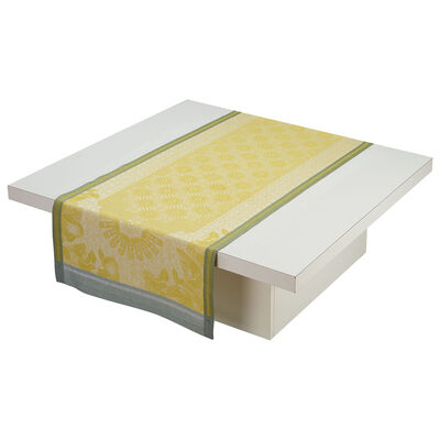 Camino de mesa Jardin d'orient Cedrat 50x150 100% lino