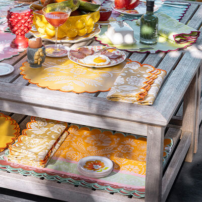 Mantel individual redondo antimancha Alegria Algod&oacute;n