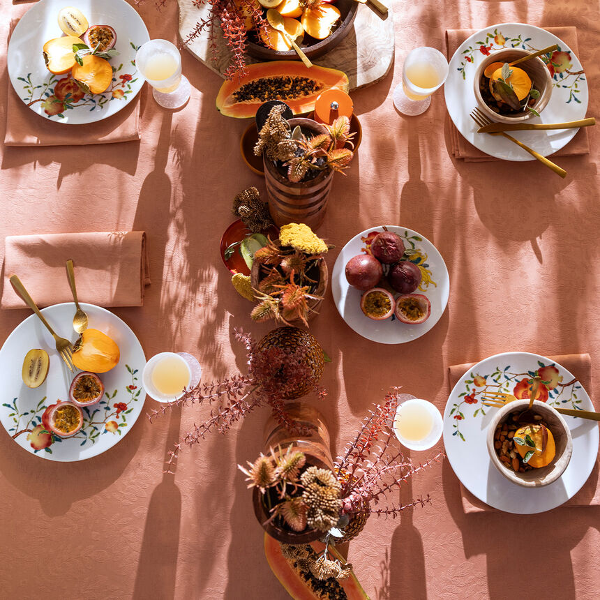 Mantel antimancha Vegetal mood Papaye 175x175 100% algodon, , hi-res image number 0