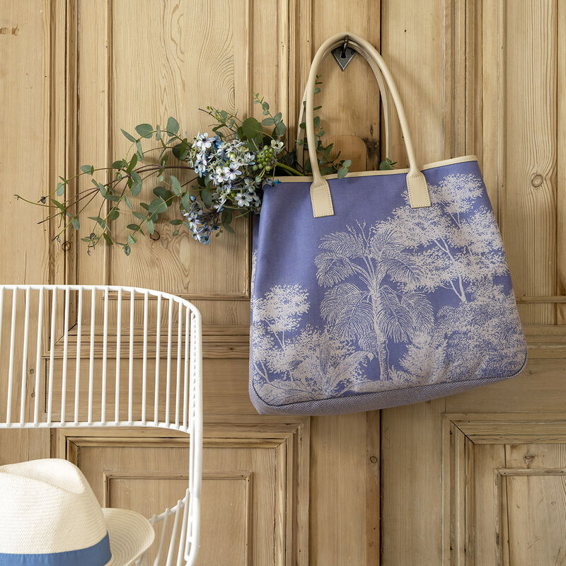 Bolsa de hombro Paysage Bleu  100% algodon, revestimiento acrílico. Adornos: Piel de vaca, , hi-res image number 0