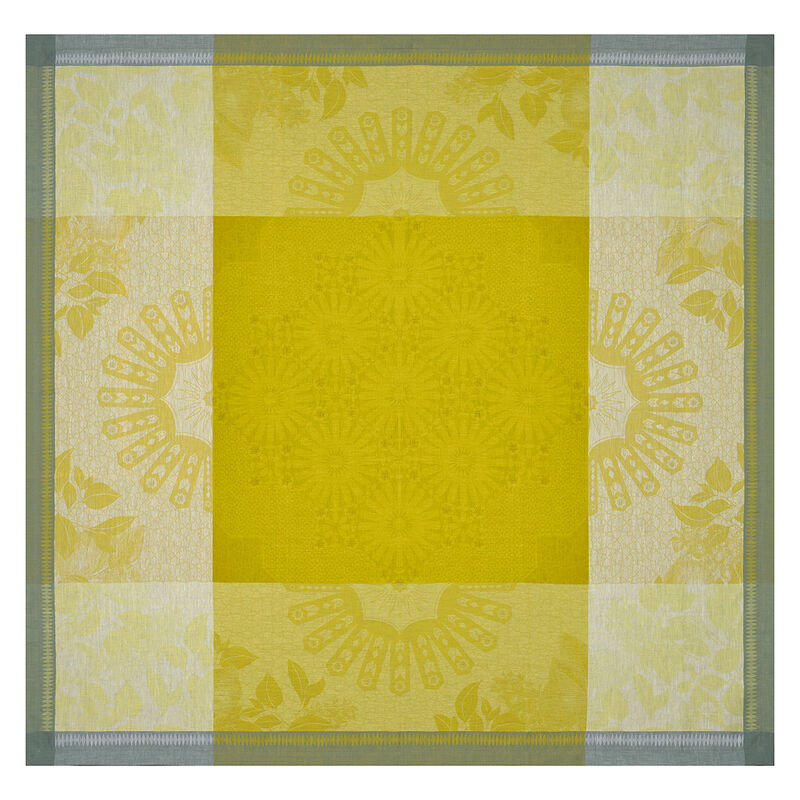 Mantel Jardin d'orient Cedrat 175x175 100% lino, , hi-res image number 2