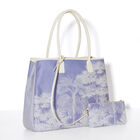 Bolsa de hombro Paysage Bleu  100% algodon, revestimiento acrílico. Adornos: Piel de vaca, , hi-res image number 3
