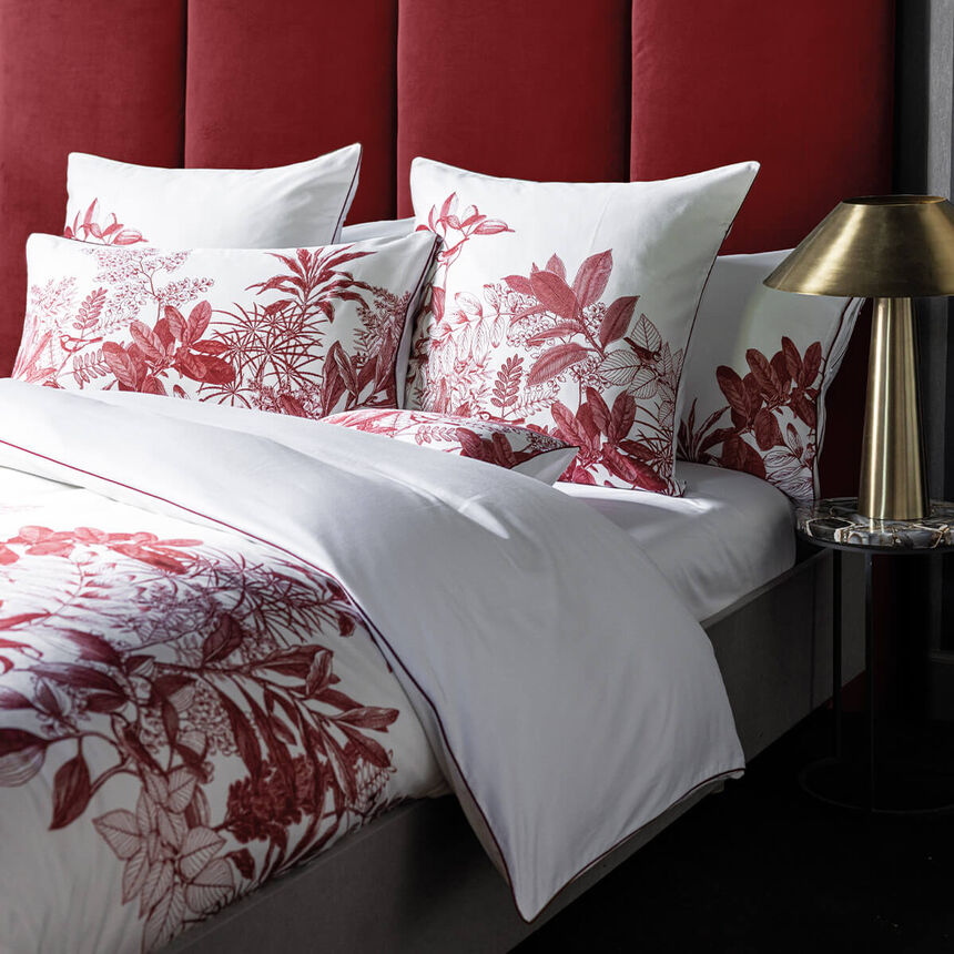 S&aacute;bana ajustable Feuilles en sc&egrave;ne  Blanc 100X200X35 100% algod&oacute;n, , hi-res image number 1