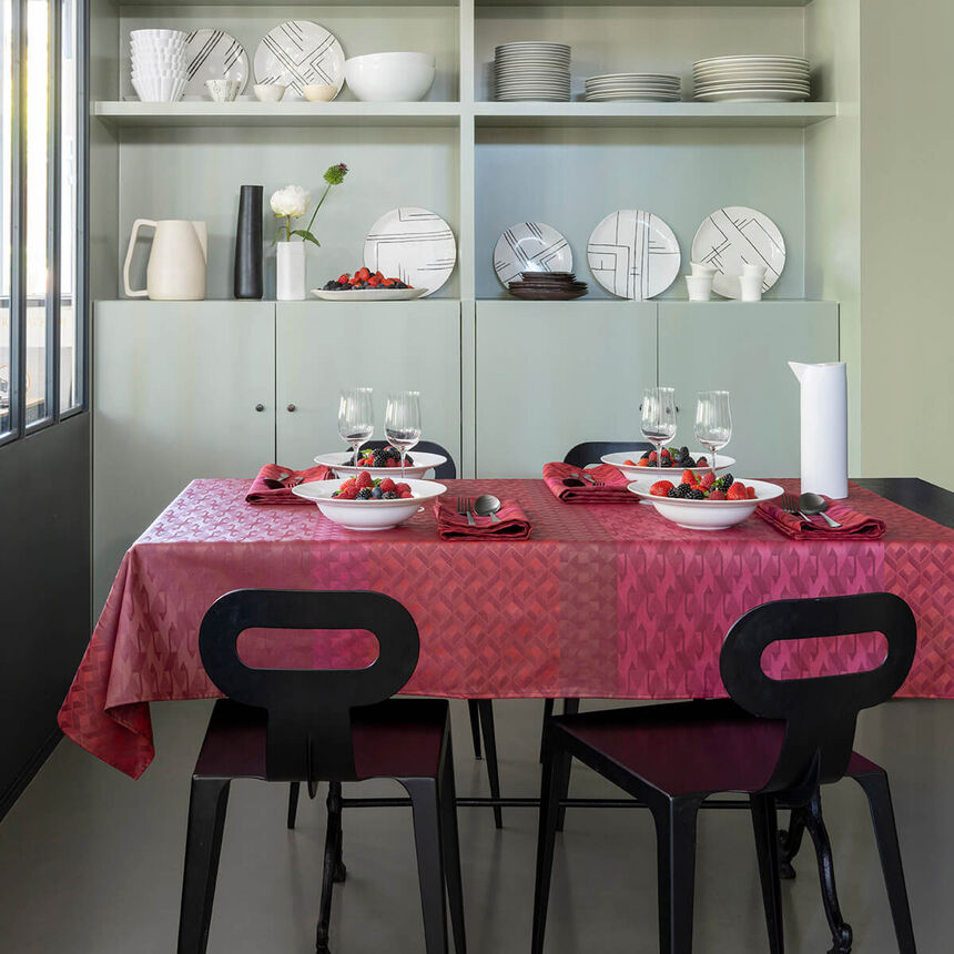 Mantel antimancha Caract&egrave;re Enduit Carmin 150x150 100% algodon, , hi-res image number 0