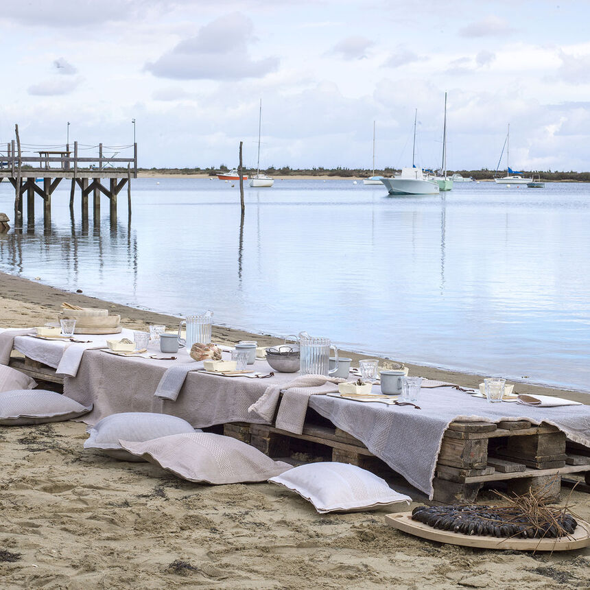 Funda de coj&iacute;n Slow Life Sable 47x47 89% algod&oacute;n / 11% lino, , hi-res image number 0