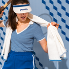 Juego de toallas deportivas azul de algodón orgánico, , hi-res image number 0