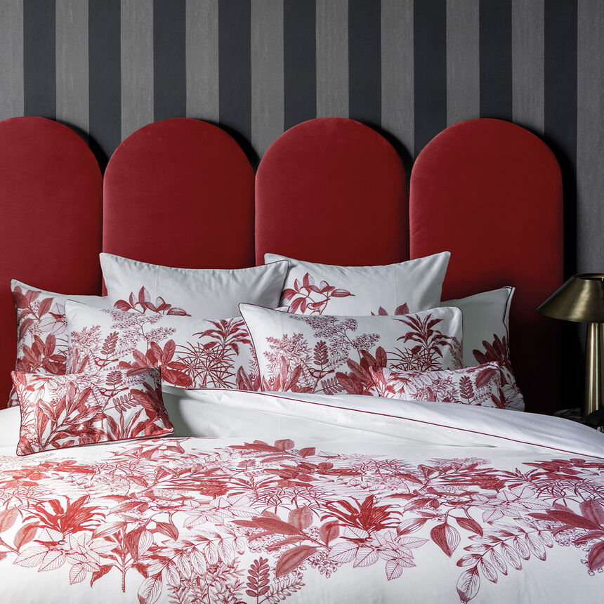 Funda de almohada Feuilles en sc&egrave;ne  Goji 40X80 100% algod&oacute;n, , hi-res image number 3