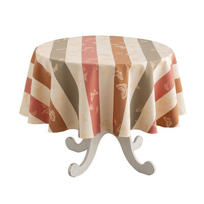 Mantel Bal des papillons P&ecirc;che &Oslash;175 100% algod&oacute;n