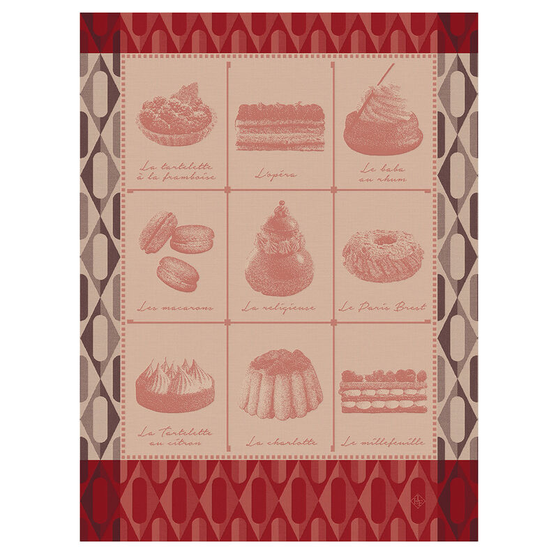 Paño de cocina Pâtisseries Françaises Framboise 60x80 100% algodon, , hi-res