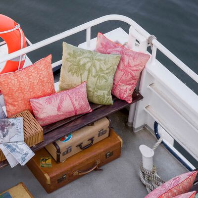 Funda de cojín Croisière sur le Nil Orchidee 50x30 100% lino