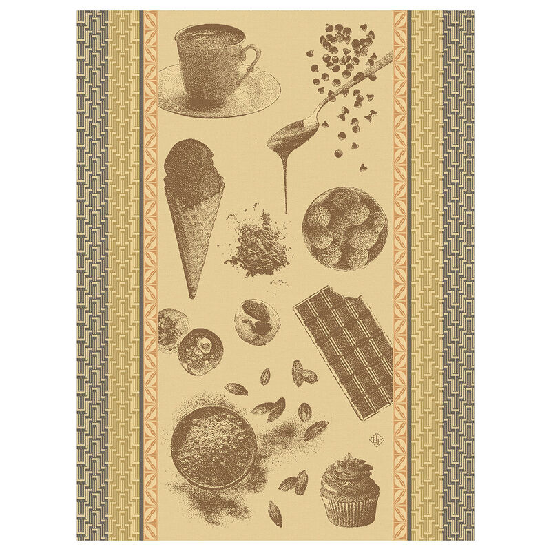 Paño de cocina Chocolats - Recettes Cacao 60x80 100% algodon, , hi-res image number 0