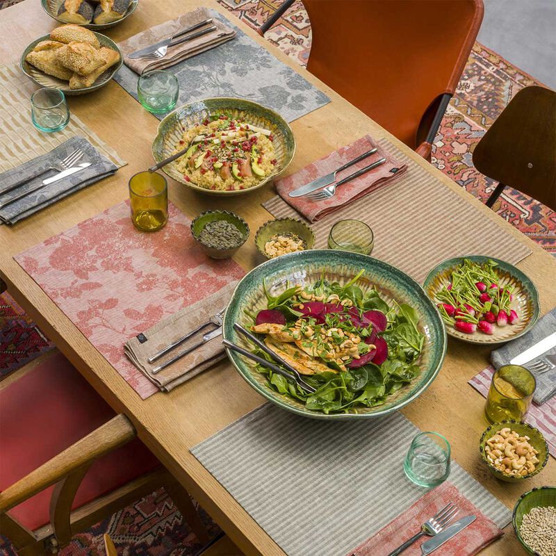 Individual antimancha Casual Flower Terre Cuite 45x35 100% lino, revestimiento acrílico, , hi-res image number 1