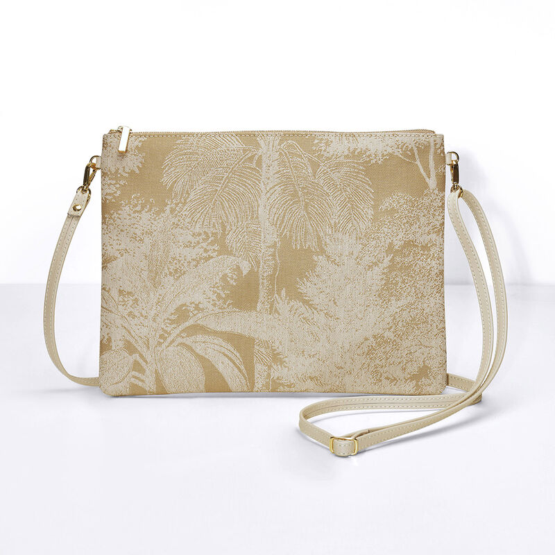 Bolsa Paysage Brun 20x15 100% algodon, revestimiento acrílico. Adornos: Piel de vaca, , hi-res image number 0