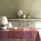 Mantel Jardin d'orient Terracotta 150x150 100% lino, , hi-res image number 0
