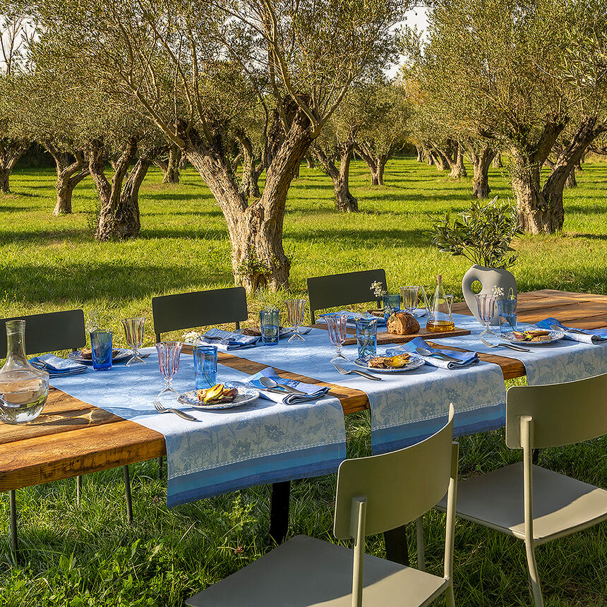 Camino de mesa Instant Bucolique Bleuet 50x150 100% lino, , hi-res image number 0