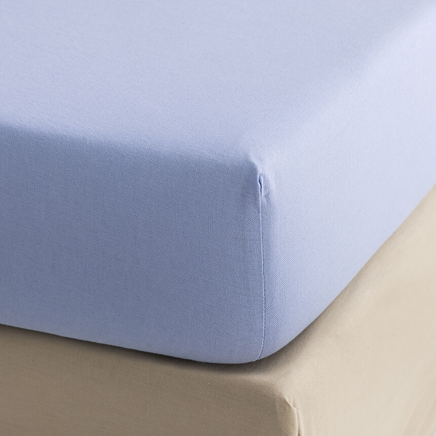 S&aacute;bana bajera Nuances Denim 90X200X35 50% algod&oacute;n - 50% lino, , hi-res image number 0