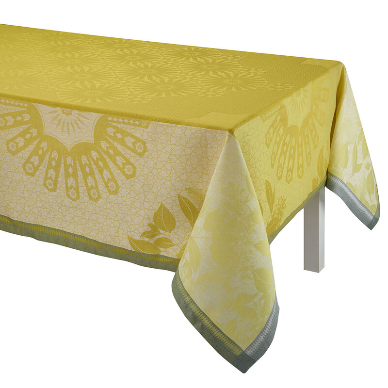 Mantel Jardin d'orient Cedrat 175x175 100% lino, , hi-res image number 1