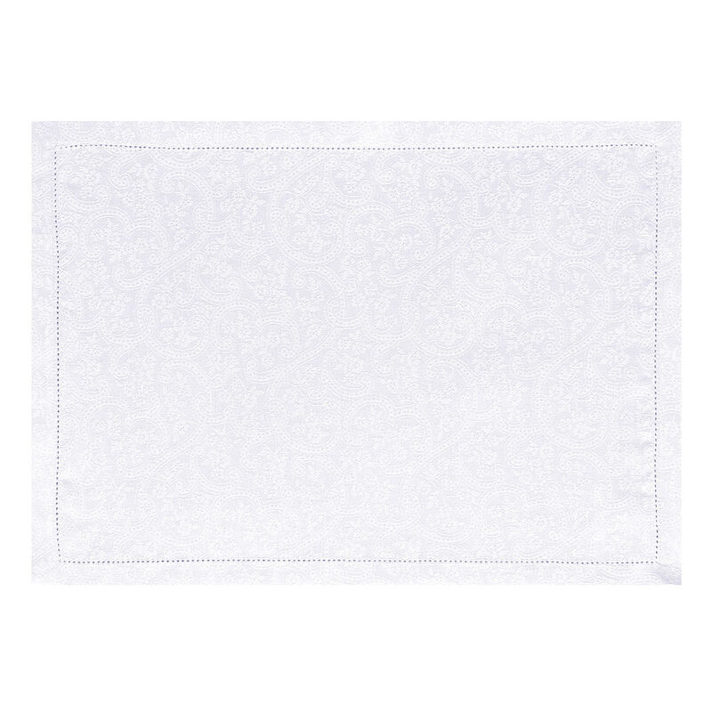 Individual Portofino Fiori Bianco 50x36 100% lino, , hi-res image number 1