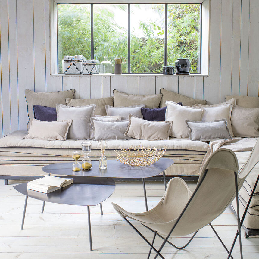 Funda de coj&iacute;n Slow Life Metal 47x47 89% algod&oacute;n / 11% lino, , hi-res image number 0