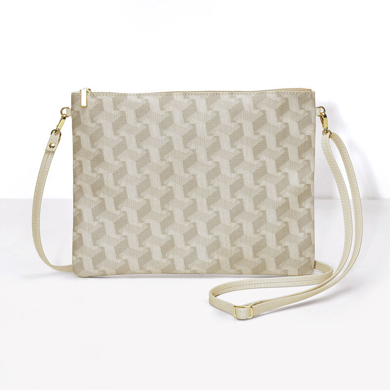 Bolsa Picto Beige 20x15 100% algodon, revestimiento acrílico. Adornos: Piel de vaca, , hi-res image number 0
