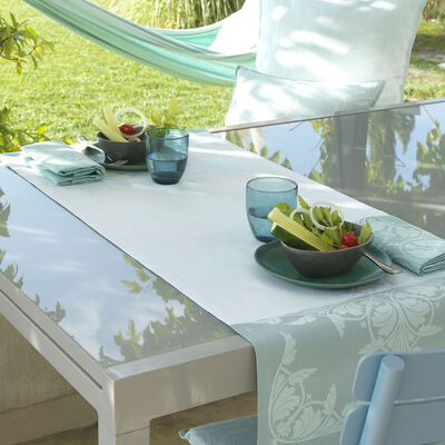 Camino de mesa Syracuse Aqua 50x150 100% algodon,  Camino de mesa Syracuse Aqua 50x150 100% algodon