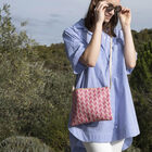 Bolsa Picto Rose 28x21 100% algodon, revestimiento acrílico. Adornos: Piel de vaca, , hi-res image number 0