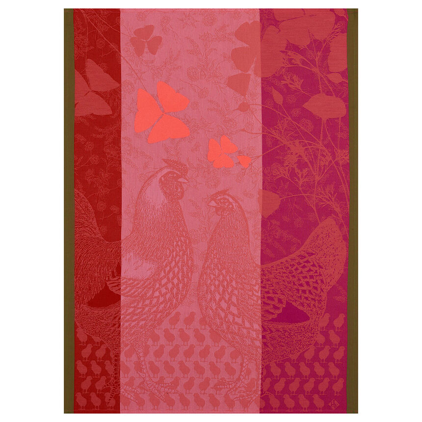 Pa&ntilde;o de cocina Farm Family Pink 60x80 100% algodon, , hi-res image number 0