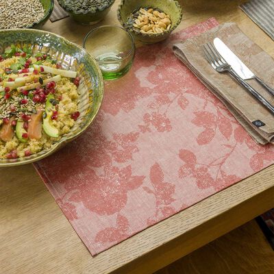 Individual antimancha Casual Flower Terre Cuite 45x35 100% lino, revestimiento acrílico