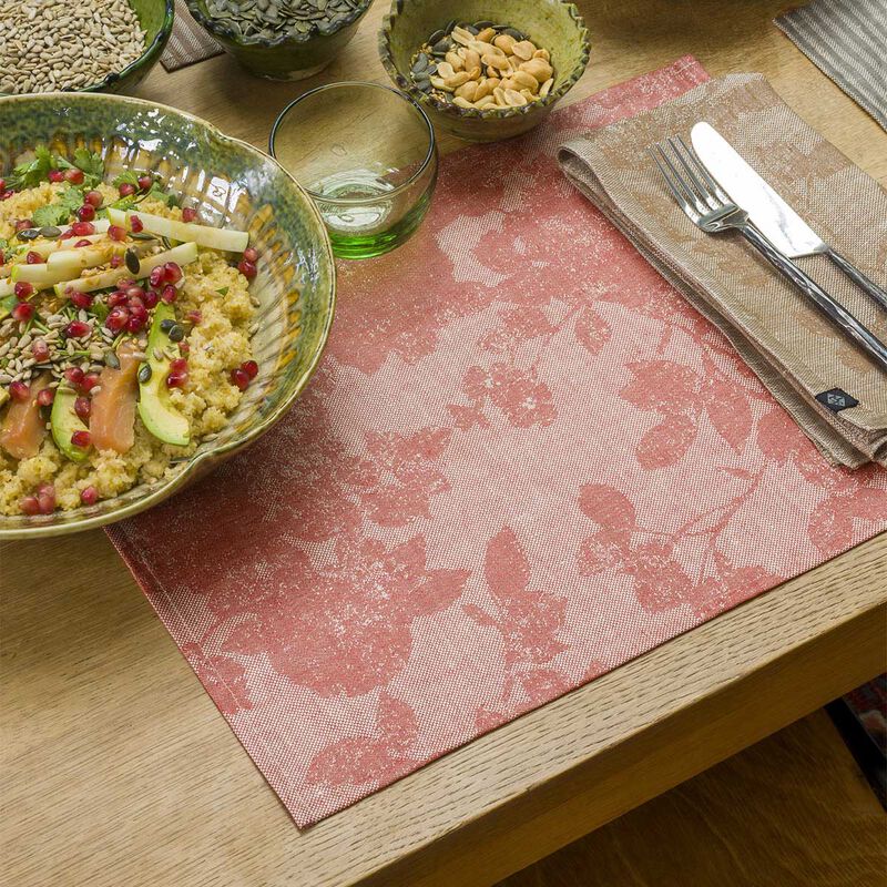 Individual antimancha Casual Flower Terre Cuite 45x35 100% lino, revestimiento acrílico, , hi-res image number 0