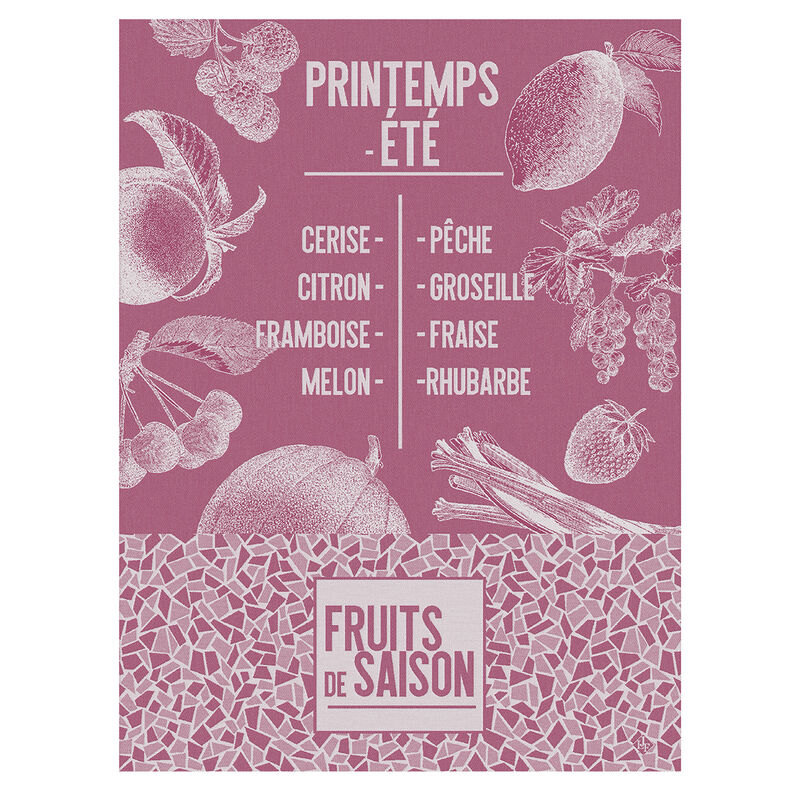 Paño de cocina De Saison Fruits Framboise 60x80 100% algodon, , hi-res image number 0