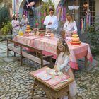 Mantel Asia mood Rose th&eacute; 175x175 100% algodon, , hi-res image number 0