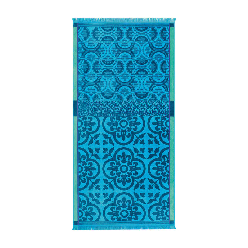 Toalla de playa Santorin Turquoise 100x200 100% algodon, , hi-res image number 1