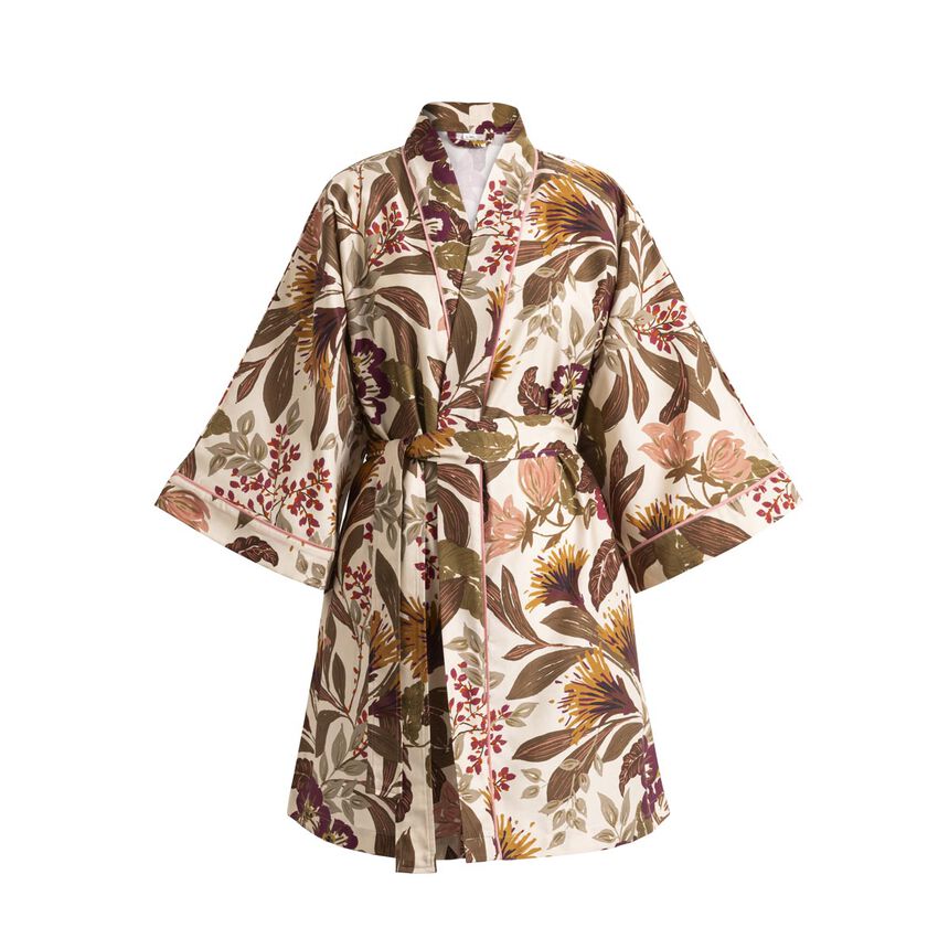 Kimono Panache de fleurs  Miel XS/S 100% algod&oacute;n, , hi-res image number 1