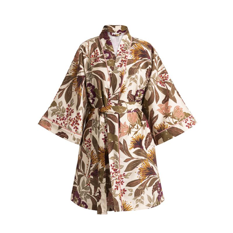 Kimono Panache de fleurs Miel XS/S 100% algodón, , hi-res image number 1
