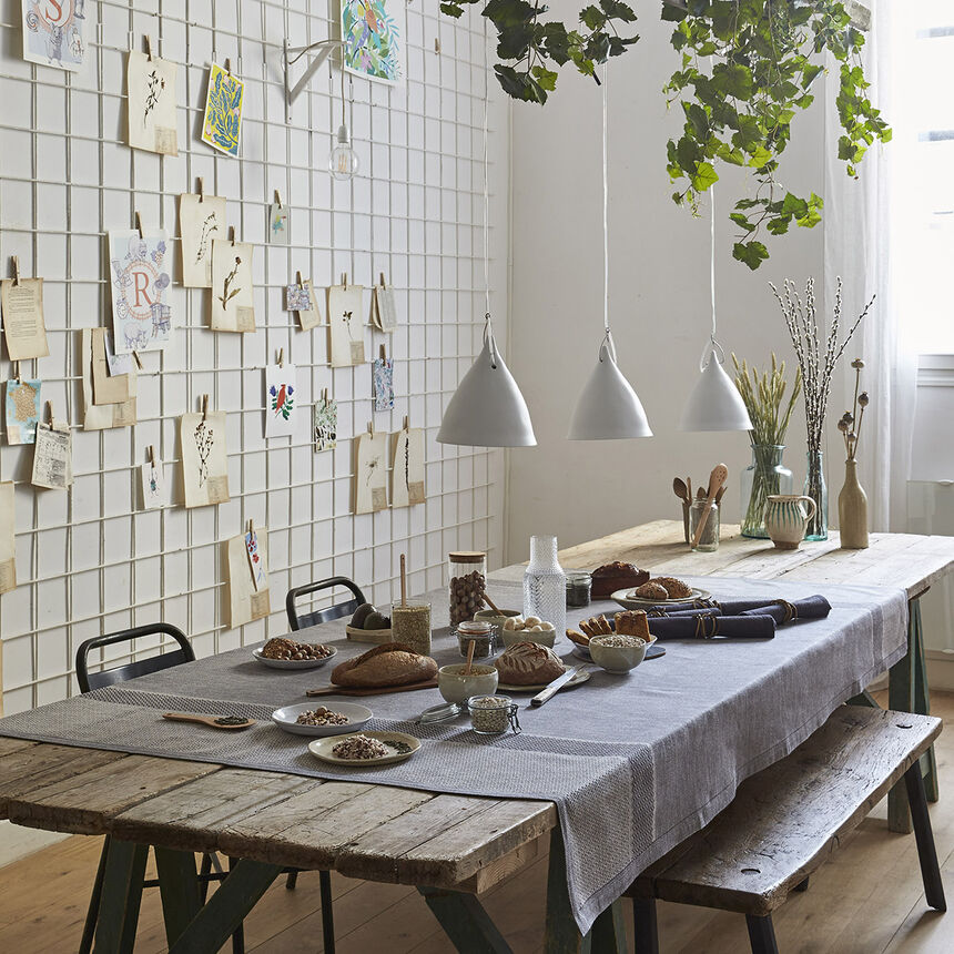 Mantel Slow Life Argile 150x150 89% algod&oacute;n / 11% lino, , hi-res image number 0