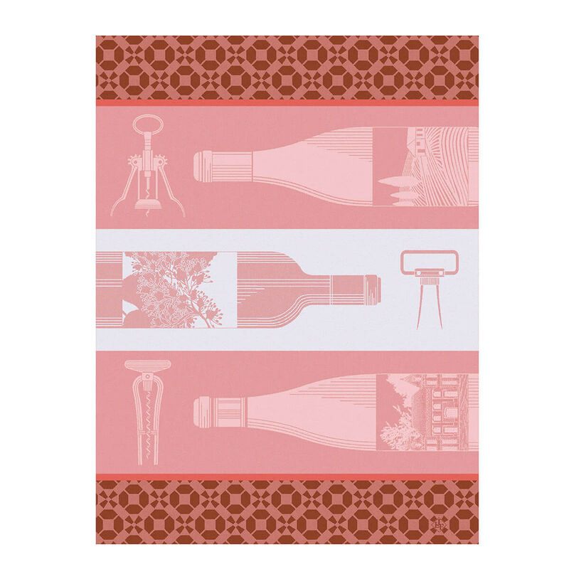 Paño de cocina Vin en Bouteille Rose 60x80 100% algodon, , hi-res image number 1