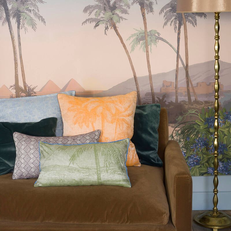 Funda de cojín Croisière sur le Nil Palmier 50x50 100% lino, , hi-res image number 0
