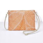 Bolsa Palme Orange 20x15 100% algodon, revestimiento acrílico. Adornos: Piel de vaca, , hi-res image number 0