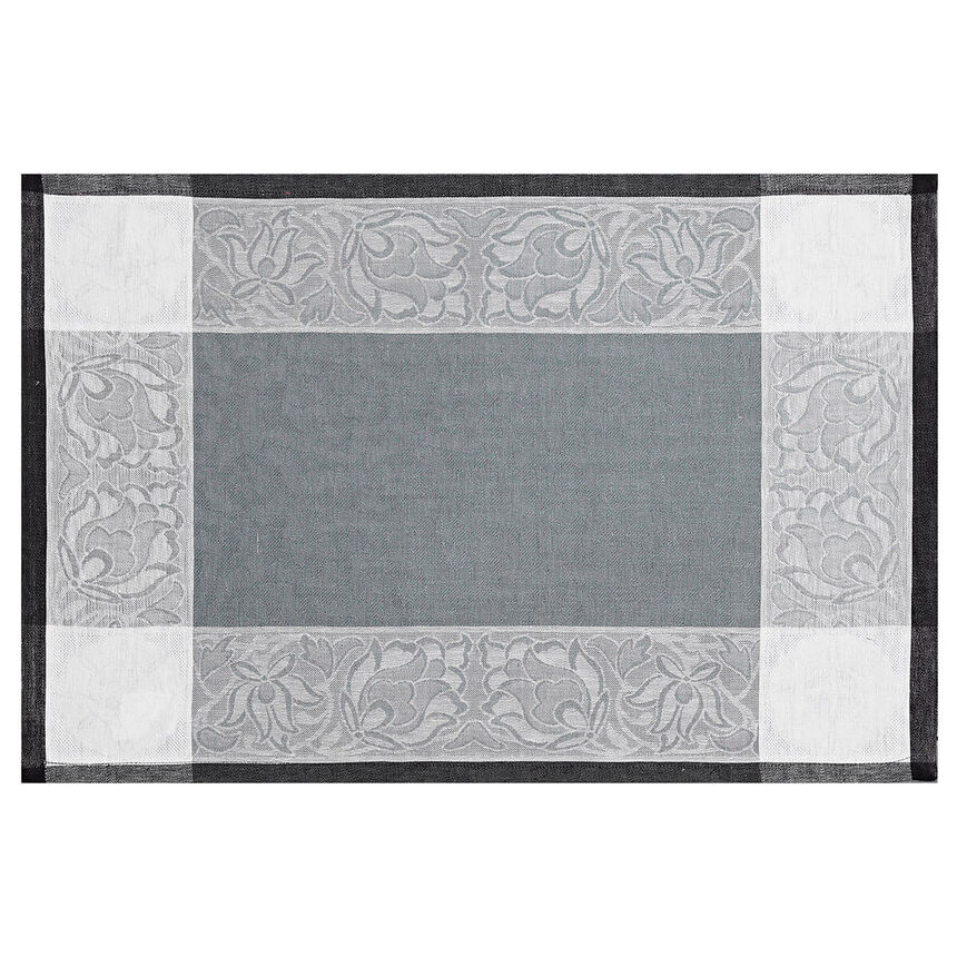 Individual Ottomane Ardoise 54x38 100% lino, , hi-res image number 0