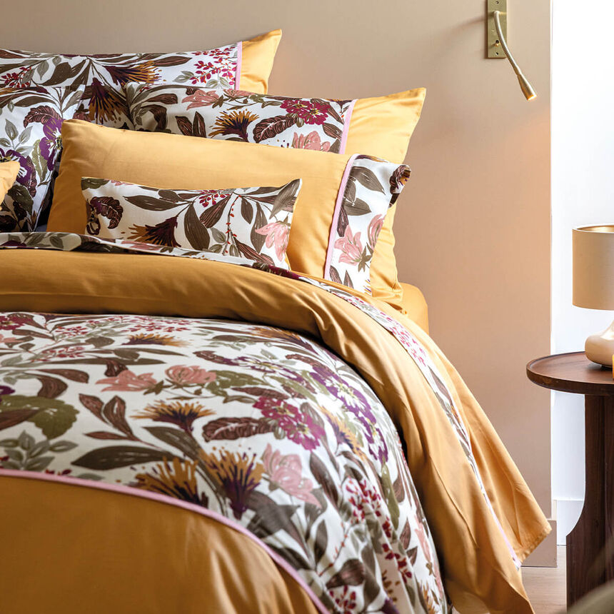 S&aacute;bana plana Panache de fleurs  Miel 190X290 100% algod&oacute;n, , hi-res image number 2