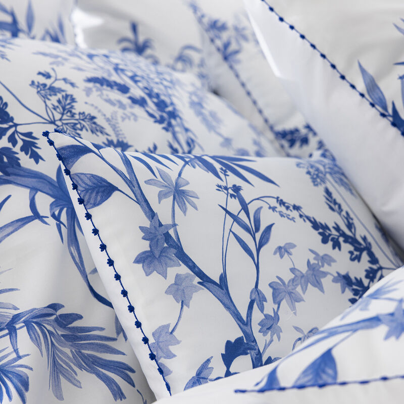 Funda decorativa Jardin d'eden Indigo 30X41 100% algodón, , hi-res