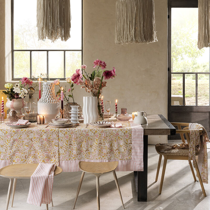 Mantel Bohème Beige 150x150 50% algodón - 50% lino, , hi-res