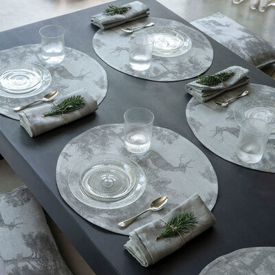 Servilleta Souveraine  Argent 58x58 100% lino,  Servilleta Souveraine  Argent 58x58 100% lino