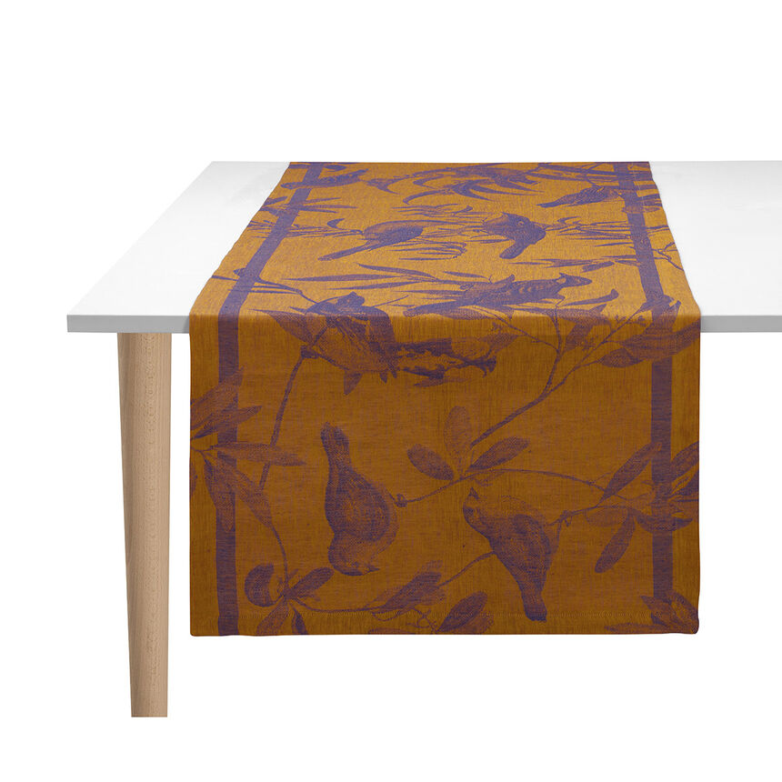 Camino de mesa Voli&egrave;re Nocturne 50x150 100% lino, , hi-res