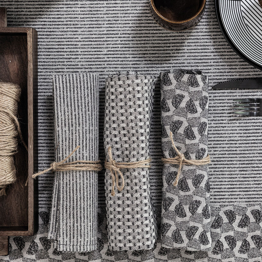 Servilleta Empreintes Tissage Charbon 50x50 100% algod&oacute;n, , hi-res image number 0