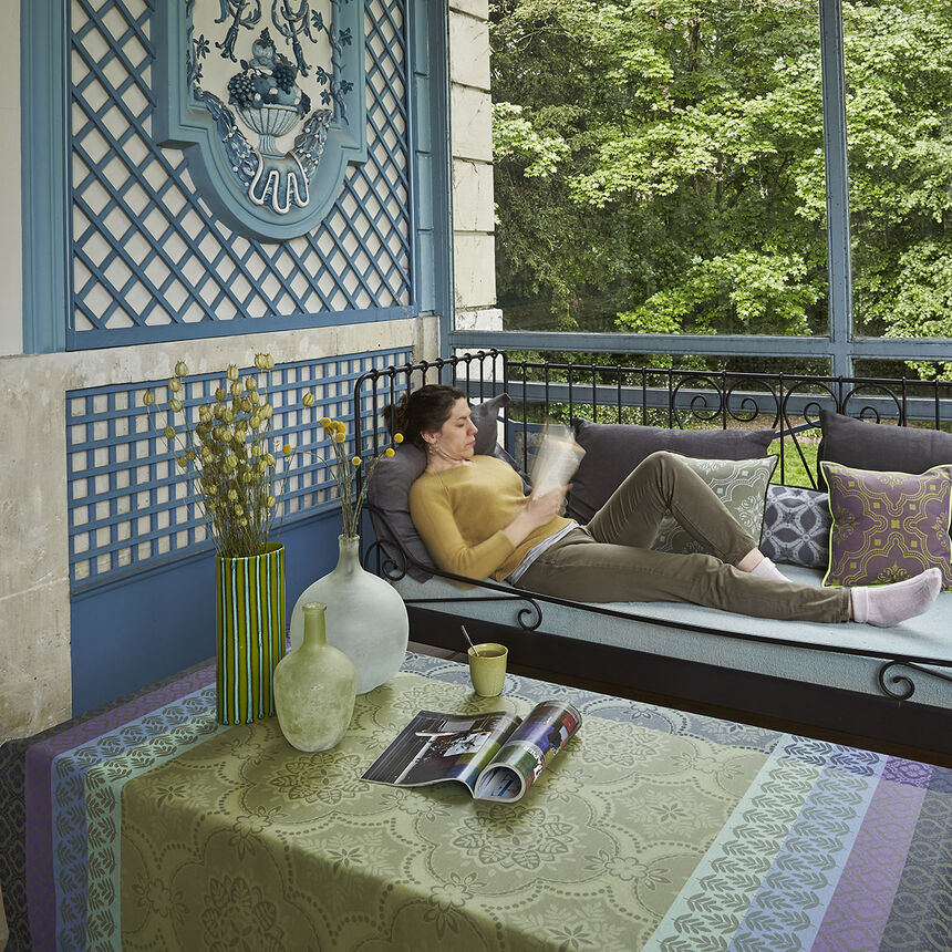 Mantel antimancha Bastide Olive 175x175 100% algodon, , hi-res image number 0