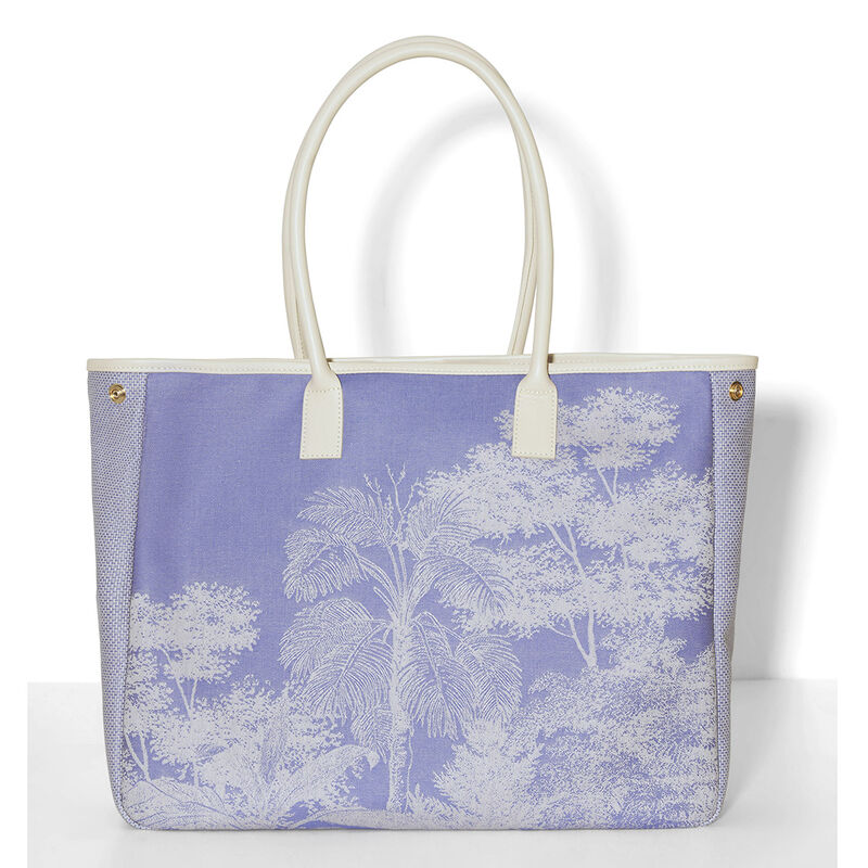 Bolsa de hombro Paysage Bleu  100% algodon, revestimiento acrílico. Adornos: Piel de vaca, , hi-res image number 2