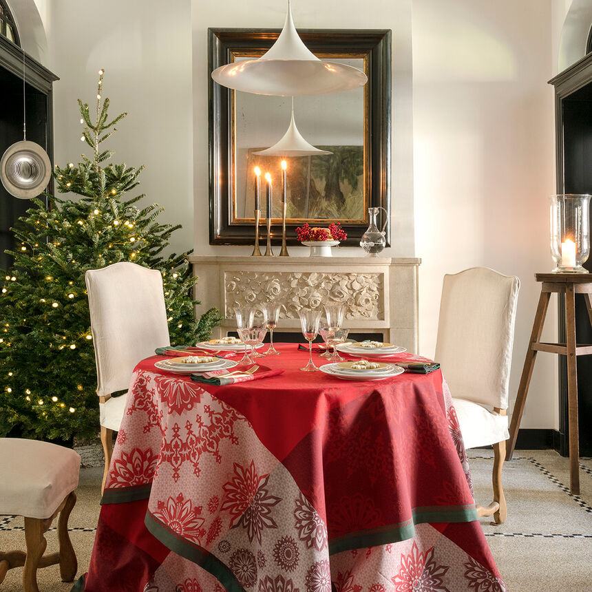 Mantel Lumi&egrave;res d'&eacute;toiles  Rubis 175x175 100% algodon, , hi-res image number 0